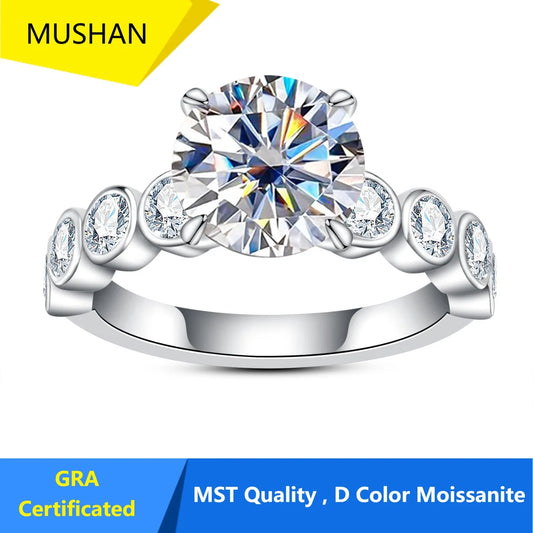MUHAN Luxury Jewelry  925 Sterling Silver Ring Wedding Band  Women GRA Certificate Moissanite Diamond Rings D Color Fine Jewelry