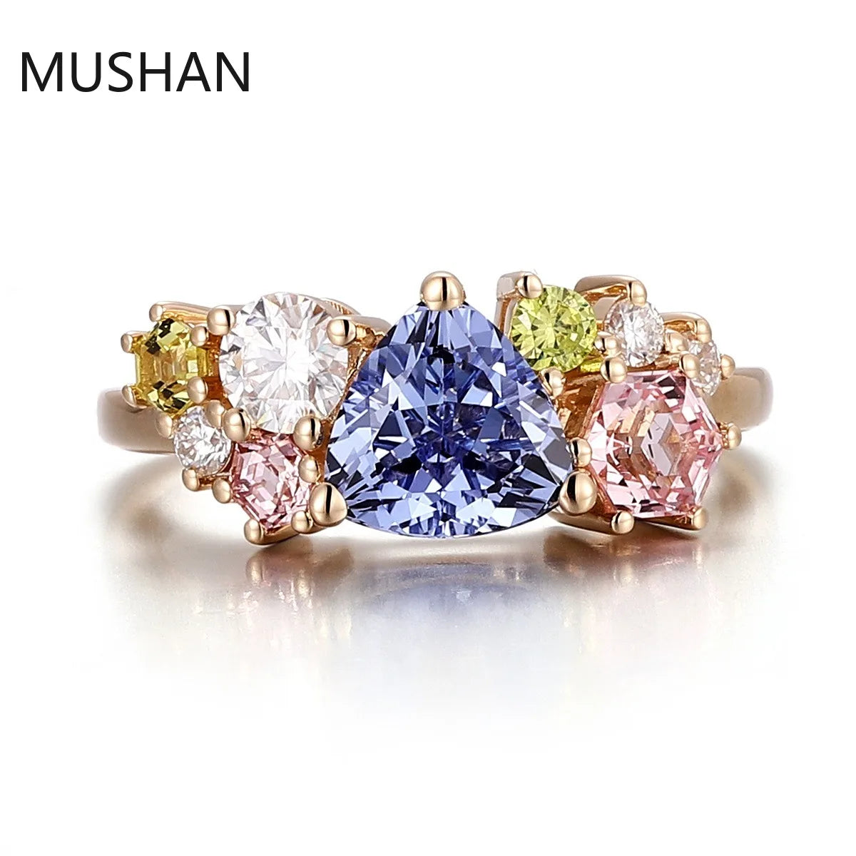 MUSHAN Luxury Custom 14K 18K Gold Rings Band Jewelry With Moissanite Diamond Lab Grown Gemstones Diamond Wedding Ring For Women