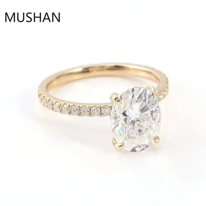 MUSHAN Luxury Custom 14K 18K Gold Rings Band Jewelry With Moissanite Diamond Lab Grown Gemstones Diamond Wedding Ring For Women