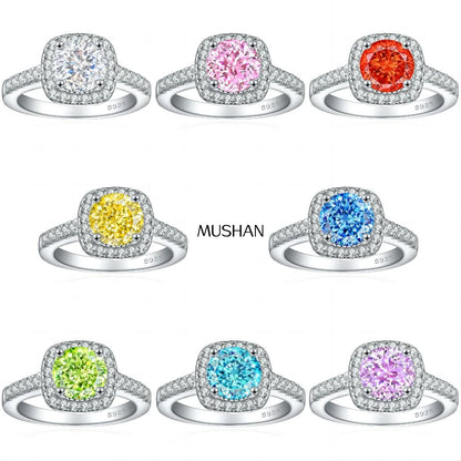 Bague de mariage en argent sterling 925 MuShan Jewelry, alliance avec diamant à haute teneur en carbone, cadeau d'anniversaire pour femme, bijoux raffinés
