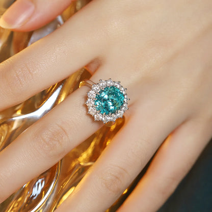 MUSHAN Custom Jewelry 925 Sterling Silver Ring Lab Red Ruby Heart Wedding Gift for Women 18K Gold Plated Anniversary Rings