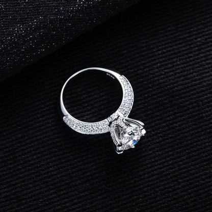 MUSHAN Luxury Jewelry 925 Sterling Silver Ring Band Women GRA Certificated Moissanite Diamond Emerald D Color Rings Fine Jewelry