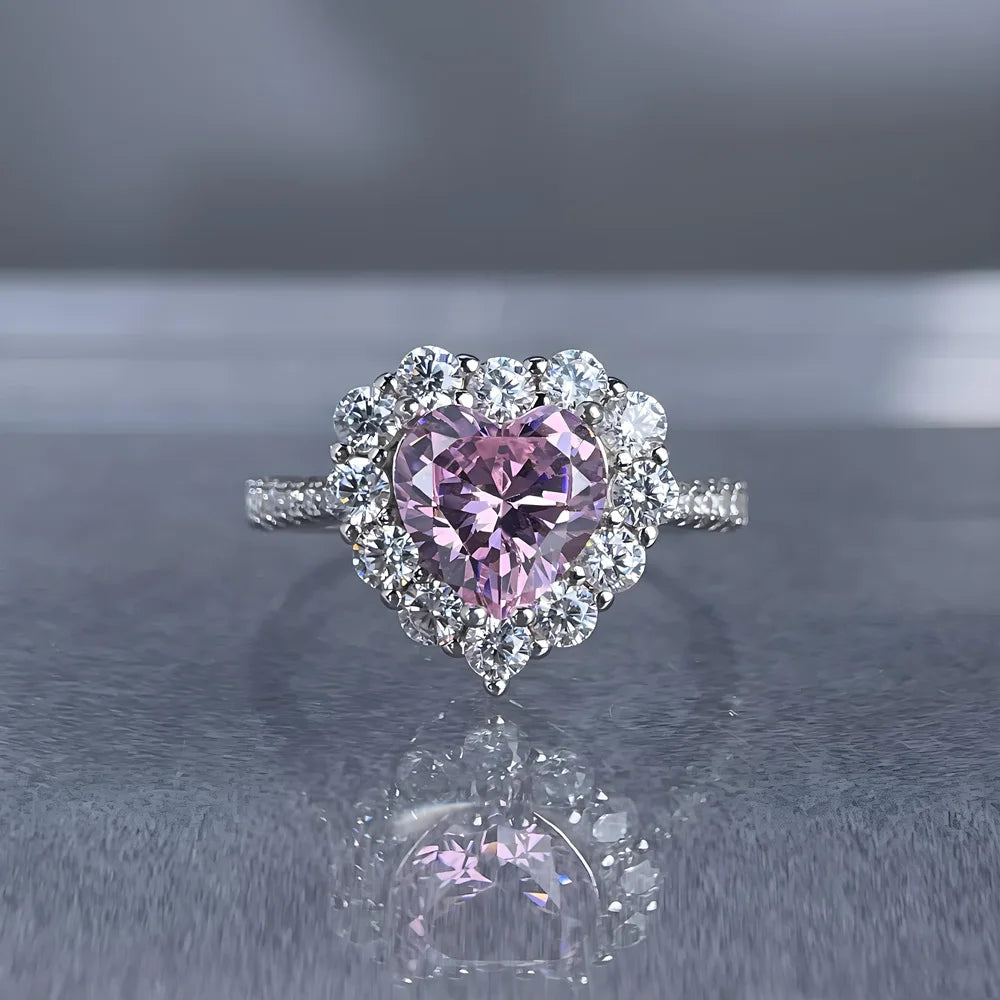 MuShan Jewelry 925 Sterling Silver Ring Wedding Band High Carbon Diamond Party Cocktail Romantic Style Women Rings Fine Jewelry