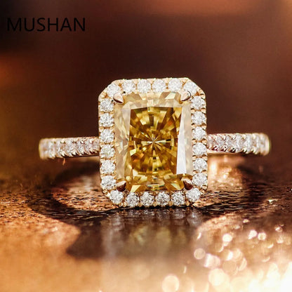 MUSHAN Luxury Custom 14K 18K Gold Rings Band Jewelry With Moissanite Diamond Lab Grown Gemstones Diamond Wedding Ring For Women