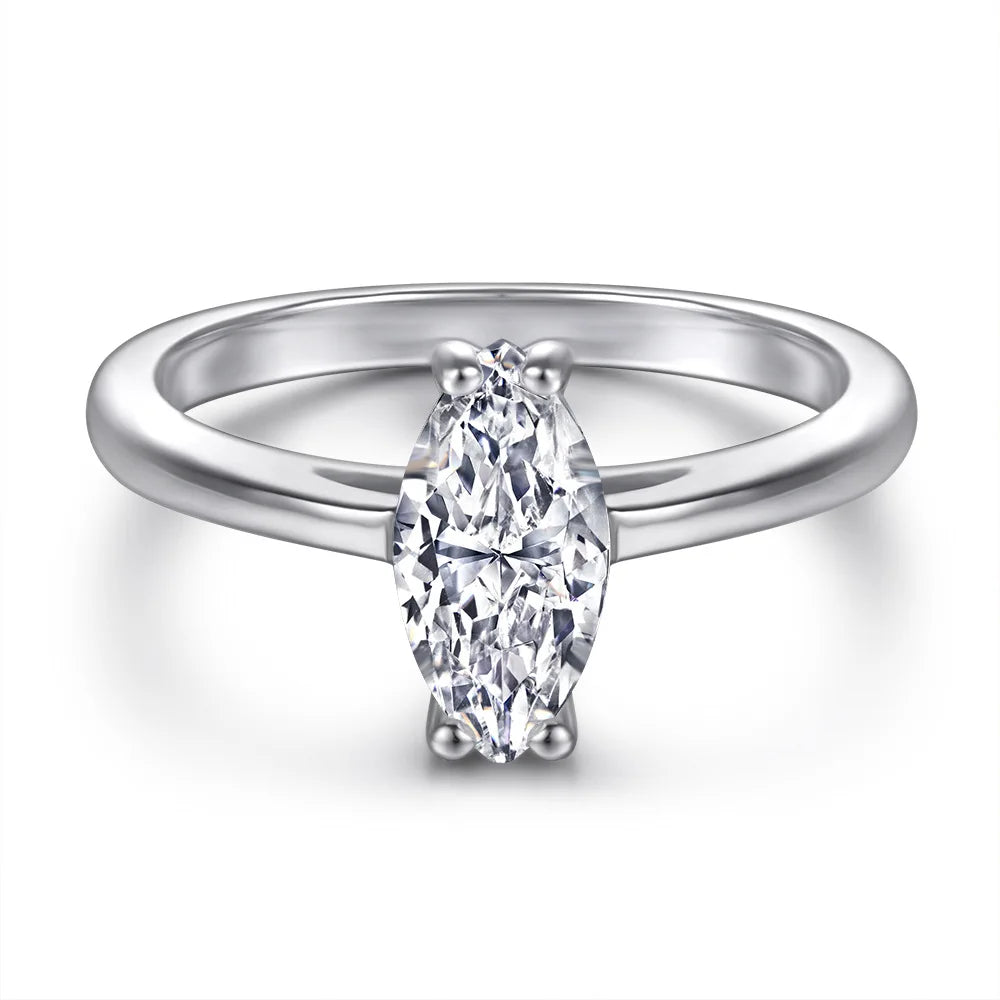 MuShan Jewelry 925 Sterling Silver Romantic Engagement Ring 7A Cubic Zirconia  Women Rings Bands Anniversary  Women Gift