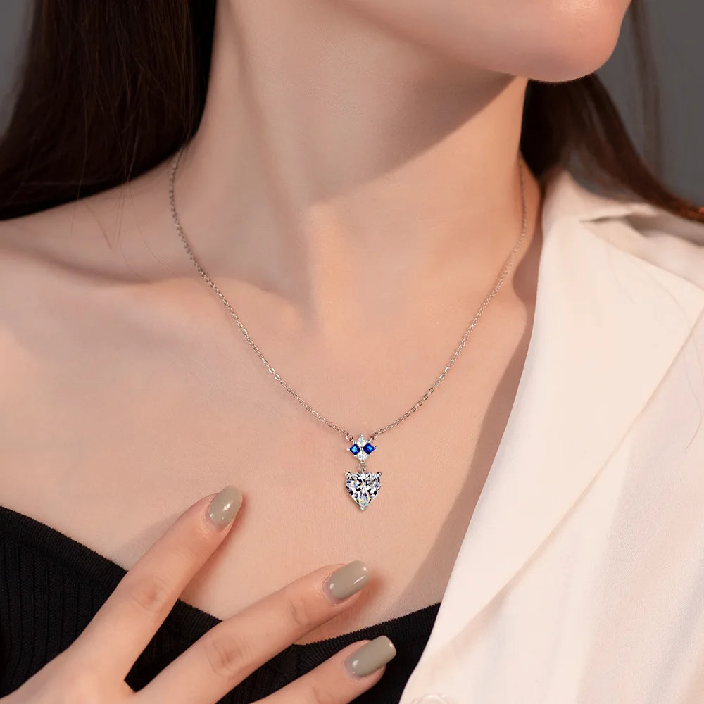 146	MuShan Designer Jewelry 925 Sterling Silver Necklace Zircon 5A Halo Engagement for Her Rhodium Plated Premium Jewelry Pendan