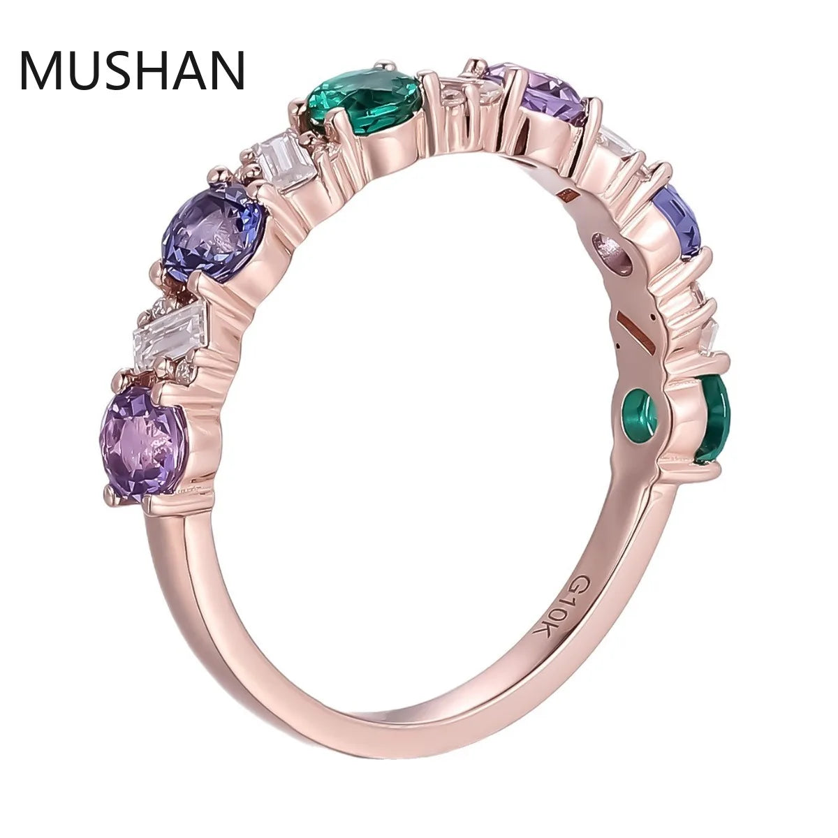 MUSHAN Luxury Custom 14K 18K Gold Rings Band Jewelry With Moissanite Diamond Lab Grown Gemstones Diamond Wedding Ring For Women