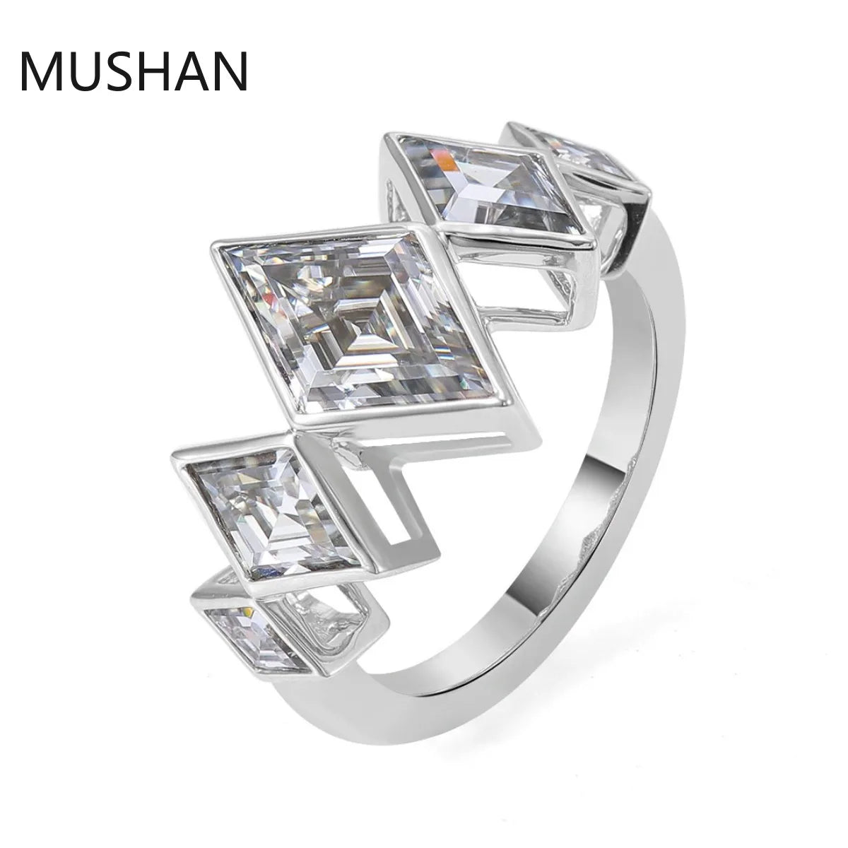 MUSHAN Luxury Custom 14K 18K Gold Rings Band Jewelry With Moissanite Diamond Lab Grown Gemstones Diamond Wedding Ring For Women