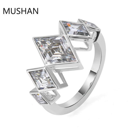 MUSHAN Luxury Custom 14K 18K Gold Rings Band Jewelry With Moissanite Diamond Lab Grown Gemstones Diamond Wedding Ring For Women