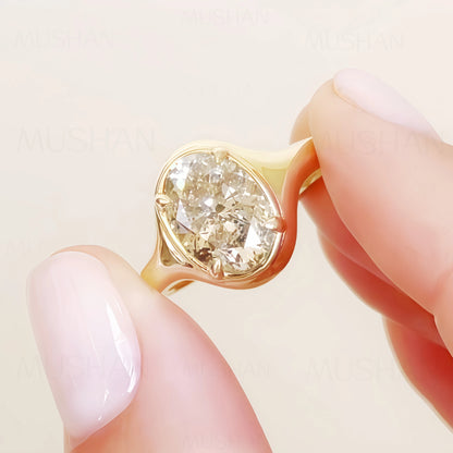 MUSHAN Patented Jewelry 925 Sterling Silver Ring Band For Women D Color VVS1 Moissanite Diamond Ring GRA Certificated Jewelry