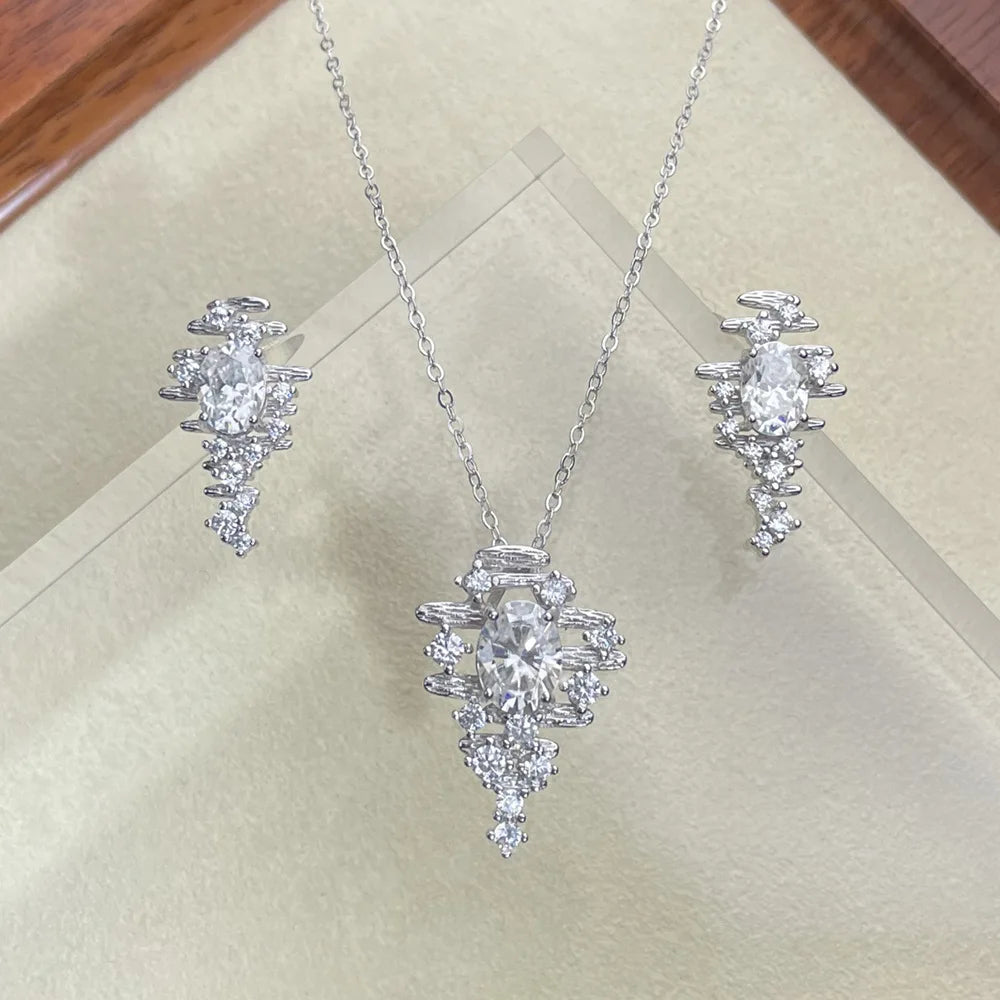 Collar de plata de ley 925 marca MuShan, 20 pulgadas, diseño floral con moissanita para boda de chicas, chapado en oro auténtico, patente MST, 20 pulgadas