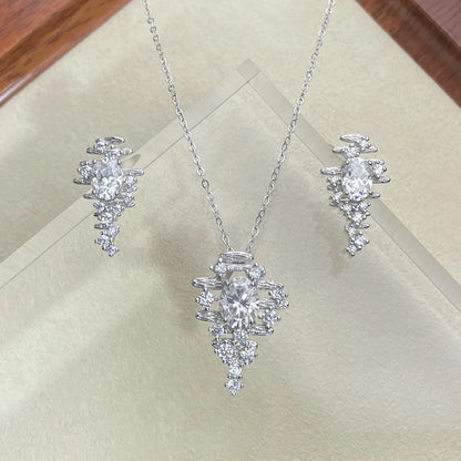 Collar de plata de ley 925 marca MuShan, 20 pulgadas, diseño floral con moissanita para boda de chicas, chapado en oro auténtico, patente MST, 20 pulgadas