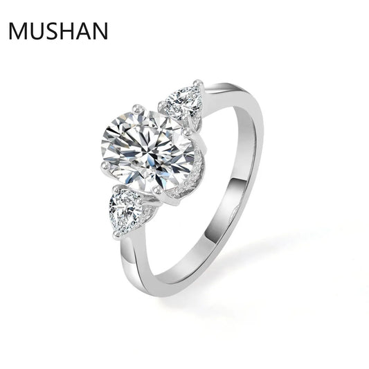 MUSHAN Luxury Custom 14K 18K Gold Rings Band Jewelry With Moissanite Diamond Lab Grown Gemstones Diamond Wedding Ring For Women