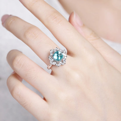 MUSHAN Custom Jewelry 925 Sterling Silver Ring Lab Blue Ruby Asscher Wedding Band for Women 18K Gold Plated Anniversary Rings
