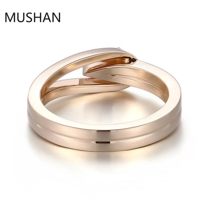 MUSHAN Luxury Custom 14K 18K Gold Rings Band Jewelry With Moissanite Diamond Lab Grown Gemstones Diamond Wedding Ring For Women