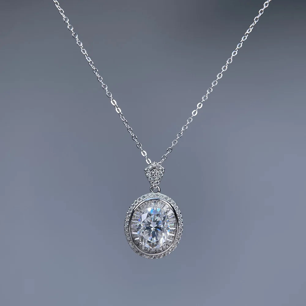 MuShan Designer Jewelry 925 Sterling Silver Y Necklace Pear Moissanite for Wife Rhodium Plated MST Patent Party Y Necklaces