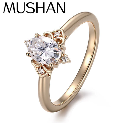 MUSHAN Bespoke Jewelry D VVS1 Moissanite Diamond Ring Band Platinum PT950 10K 14K 18K Gold Jewelry Rings For Women Wedding Party