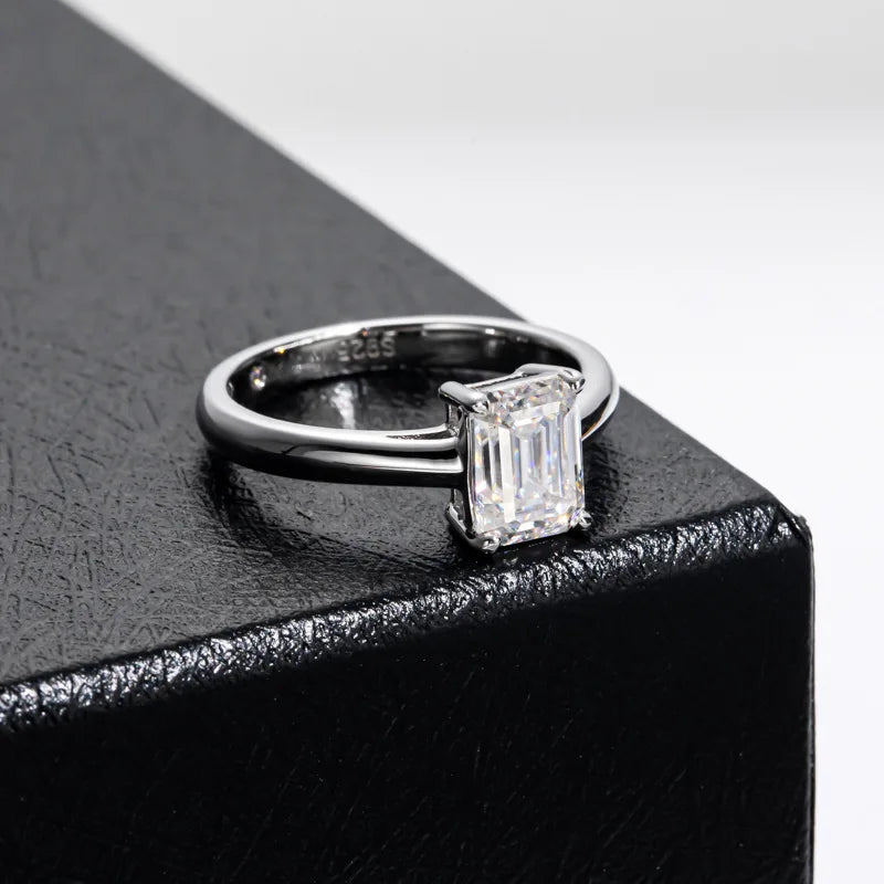 Anillo de plata de ley 925 marca MuShan, anillo de moissanita deslumbrante para mujer, chapado en oro auténtico de 18 quilates, joyería fina con patente MST