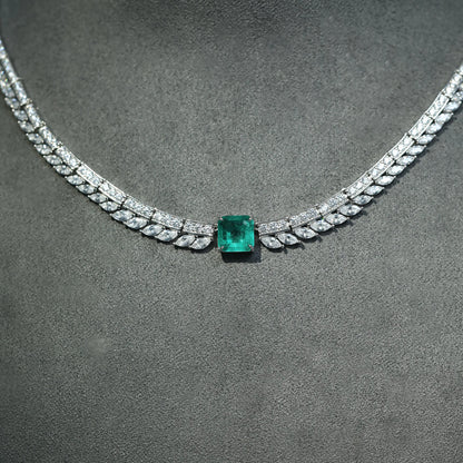 MuShan Jewelry 925 Sterling Silver Necklace Fine HCD Gemstones HCD Diamond Precious 925 Sterling Silver Necklace Accessories