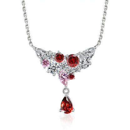 MuShan Brand Jewelry 925 Sterling Silver Necklace Cubic Zirconia 7A Cross Fashion Ladies Rhodium Plated Premium Jewelry Pendant