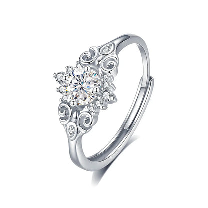 MuShan Brand Jewelry 925 Sterling Silver Ring VVS Moissanite Engagement Ring for Partner 18K Real Gold Plated MST Patent Rings