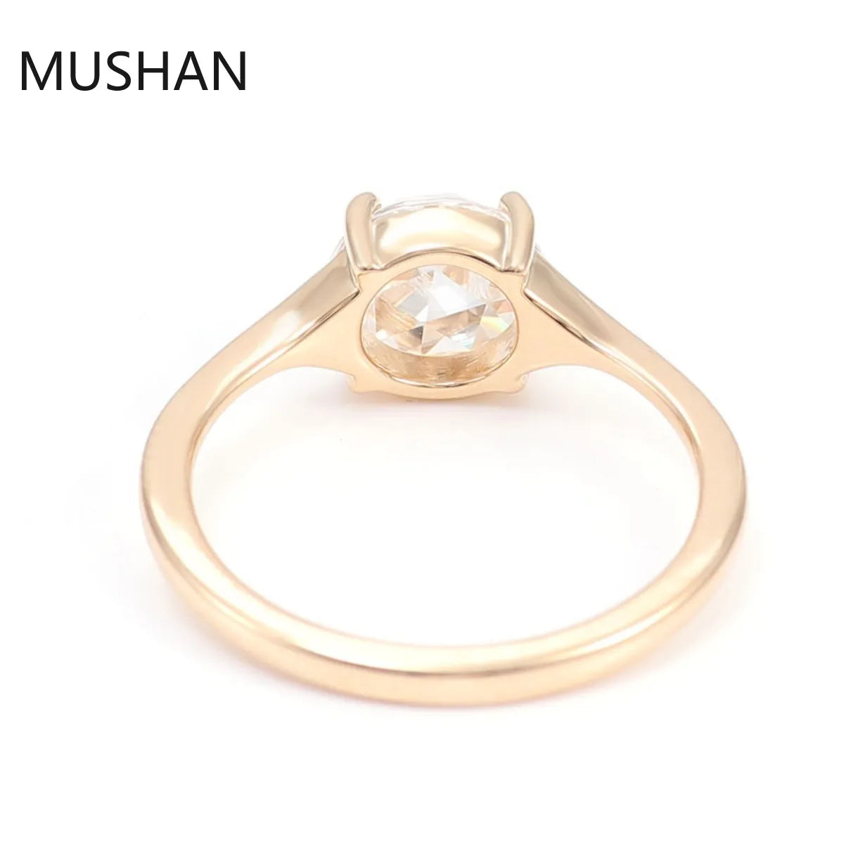MUSHAN Luxury Custom 14K 18K Gold Rings Band Jewelry With Moissanite Diamond Lab Grown Gemstones Diamond Wedding Ring For Women
