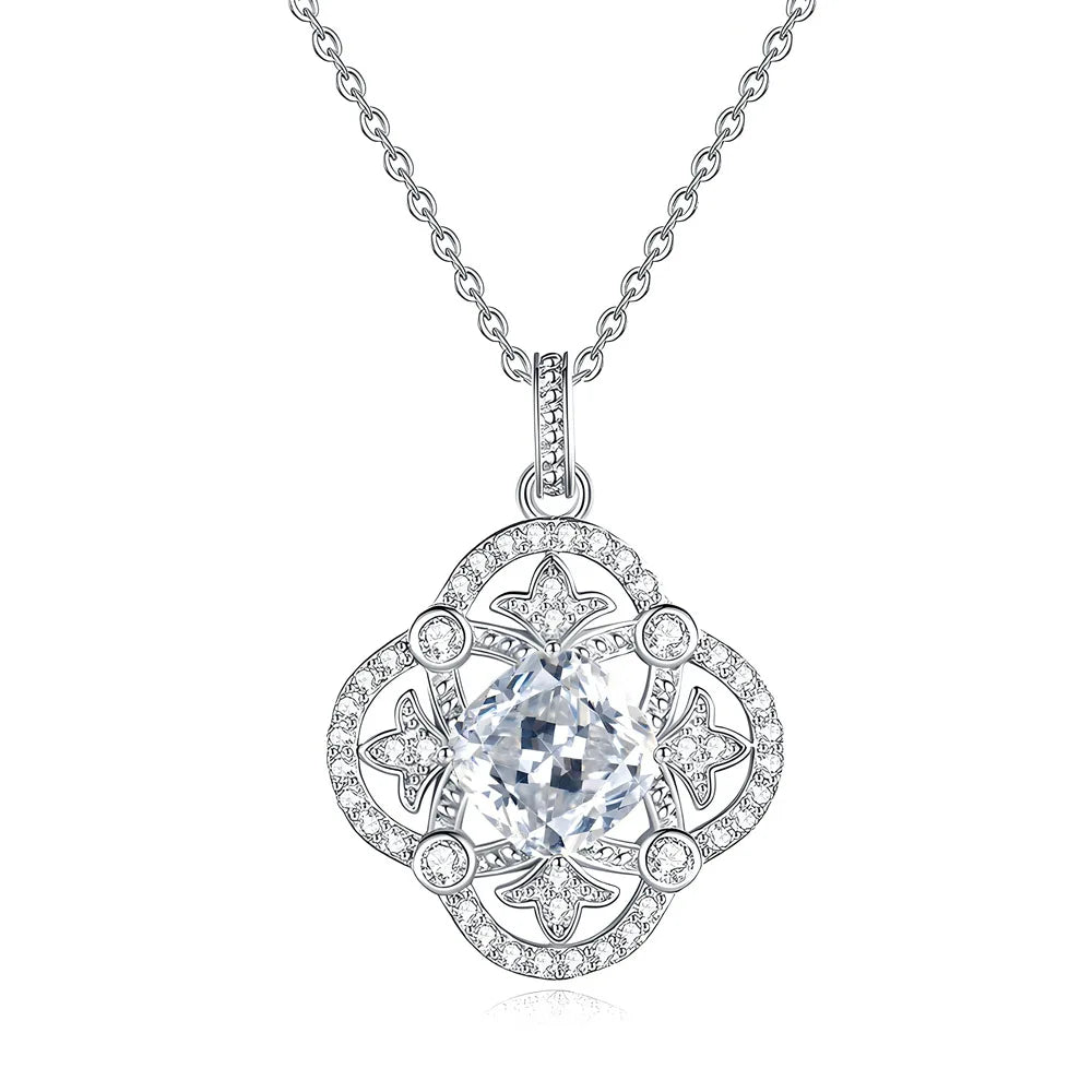 MuShan Jewelry 925 Sterling Silver Necklace Pendant Chain HCD Diamonds Elegant Style Statement Jewelry Women Necklaces Jewelry