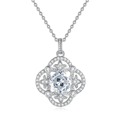MuShan Jewelry 925 Sterling Silver Necklace Pendant Chain HCD Diamonds Elegant Style Statement Jewelry Women Necklaces Jewelry