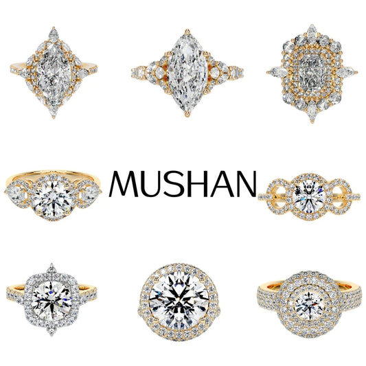 Bague MUSHAN en argent sterling 925, bijou personnalisé, moissanite couleur D, qualité VVS, bague de luxe en argent massif 925 pour femme, diamant