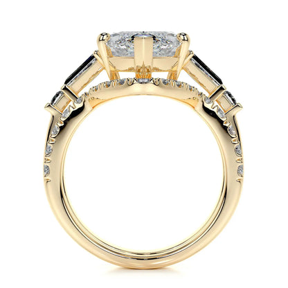 Anillo de plata de ley 925 de la marca MuShan, anillo de regalo con moissanita VVS para ella, chapado en oro de 18K, joyería fina con patente MST