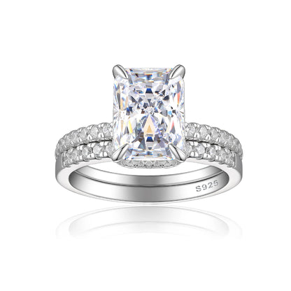 Bague MuShan Brand Jewelry en argent sterling 925, triangle en zircone cubique 7A, bijoux raffinés pour elle, plaqué or 18 carats