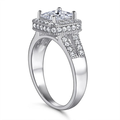 MuShan Jewelry 925 Sterling Silver Timeless Engagement Ring 7A Cubic Zirconia Valentine Rings Bands Rings Bands  Women Gift