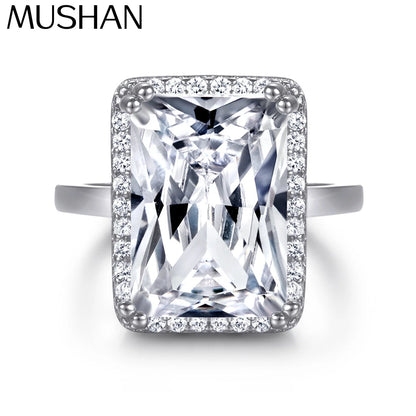 MuShan Jewelry 925 Sterling Silver Rings Bands Rings Bands Ring 7A Cubic Zirconia Valentine Timeless Anniversary  Women Gift