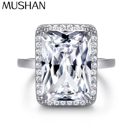 Anillos de plata de ley 925 de MuShan Jewelry, bandas con circonita cúbica 7A, regalo atemporal para mujer, ideal para aniversario o San Valentín.