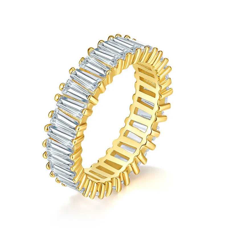 MUSHAN Luxury Jewelry 925 Sterling Silver Ring Band Women GRA Certificated Moissanite Diamond Emerald D Color Rings Fine Jewelry