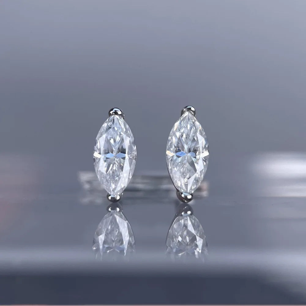 MuShan Luxury Jewelry 925 Sterling Silver Stud Earrings Boho Princess Moissanite Proposal for Fiancee Platinum Plated MST Patent