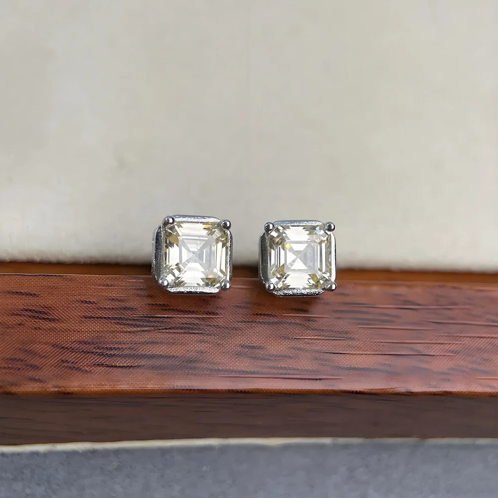 MuShan Jewelry 925 Sterling Silver Stud Earrings Dangle HCD Gemstones Valentine Gift Bachelorette Gift Women Earring Fine Jewelr