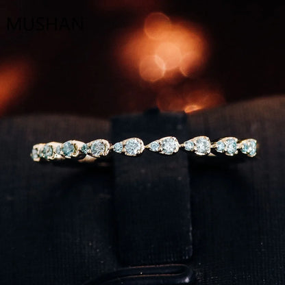 MUSHAN Luxury Custom 14K 18K Gold Rings Band Jewelry With Moissanite Diamond Lab Grown Gemstones Diamond Wedding Ring For Women