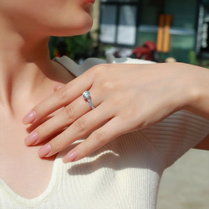 MUSHAN Luxury Jewelry 925 Sterling Silver Ring Band Women GRA Certificated Moissanite Diamond Emerald D Color Rings Fine Jewelry