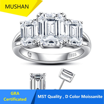 MUHAN Luxury Jewelry  925 Sterling Silver Ring Wedding Band  Women GRA Certificate Moissanite Diamond Rings D Color Fine Jewelry