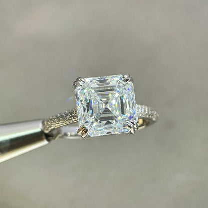 MuShan Designer Jewelry 925 Sterling Silver Ring VVS Moissanite Present Ring Women 18K Gold Plated MST Patent Fine Rings