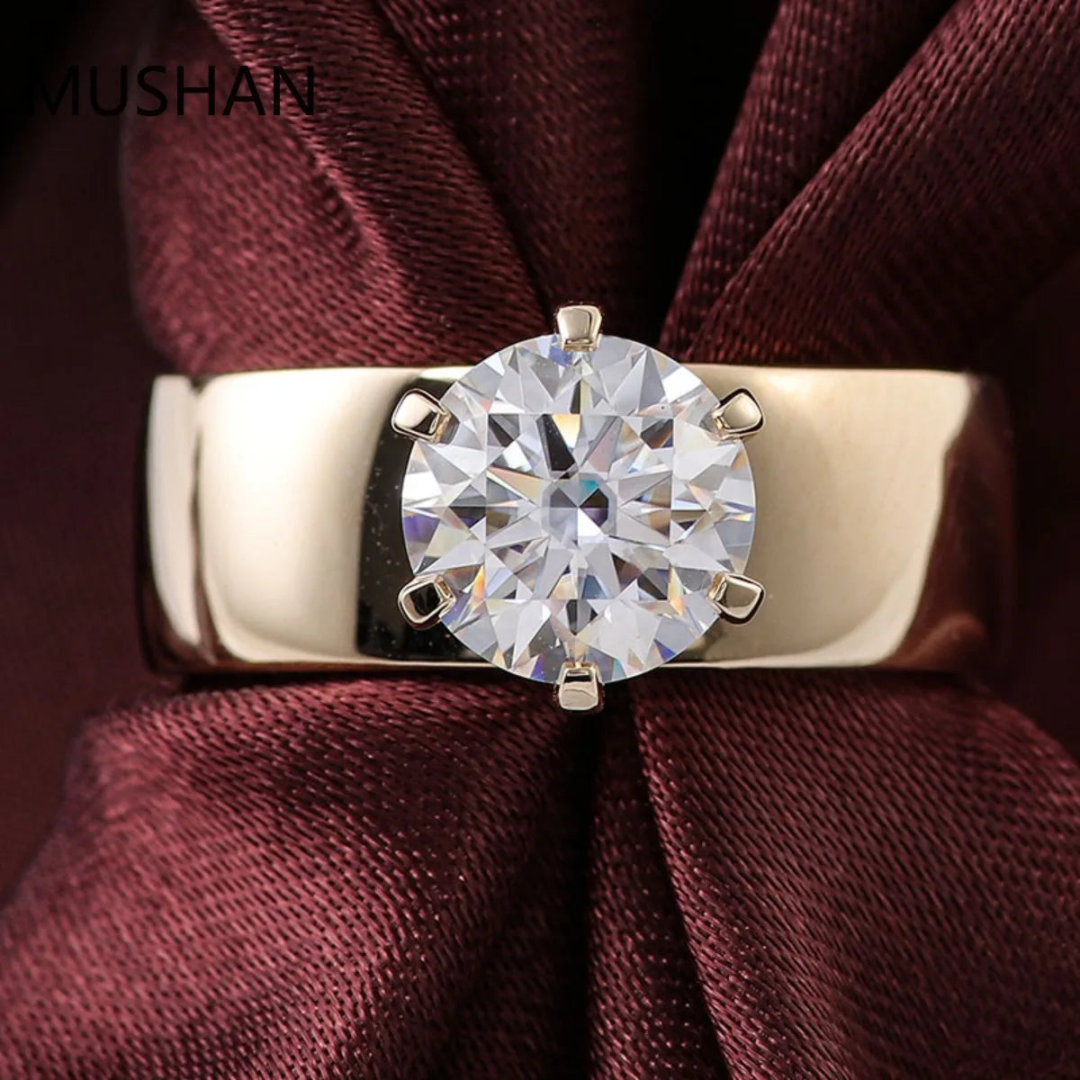 MUSHAN Luxury Custom 14K 18K Gold Rings Band Jewelry With Moissanite Diamond Lab Grown Gemstones Diamond Wedding Ring For Women