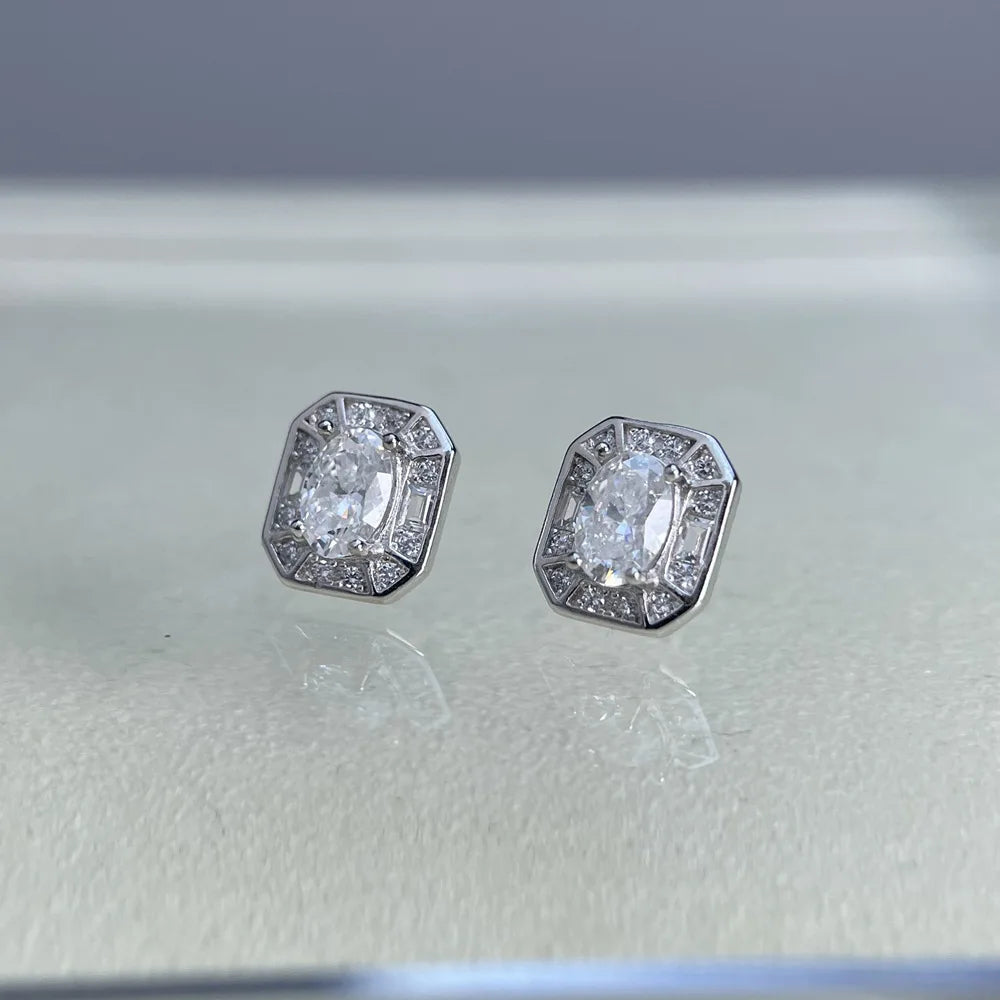 MuShan Designer Jewelry 925 Sterling Silver Drop Earring Pear Moissanite Formal Sparkling for Partner Rhodium Plated MST Patent