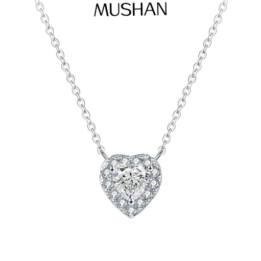 MuShan Luxury Jewelry 925 Sterling Silver Pendant Locket Heart Moissanite Non Tarnish for Daughter Real Gold Plated MST Patent