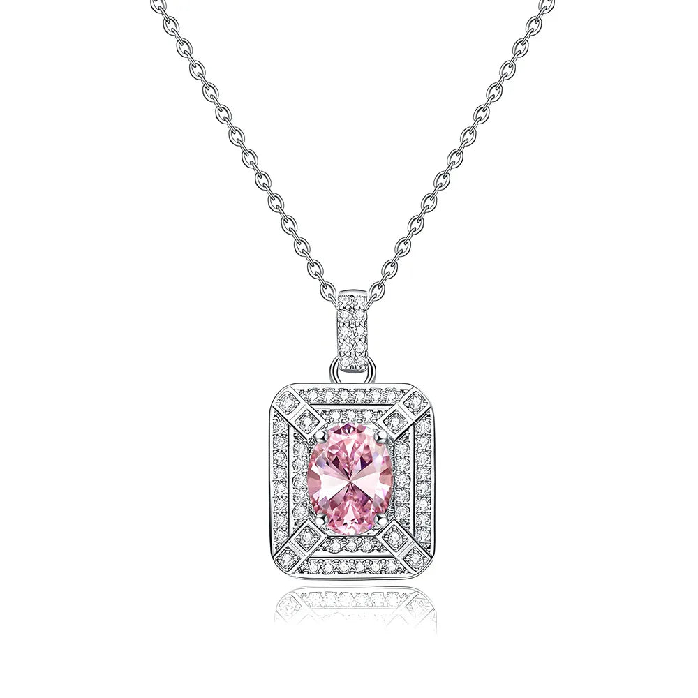 MuShan Jewelry 925 Sterling Silver Necklace Pendant Chain HCD Diamonds Best Friend Gift Bridal Jewelry Women Necklaces Jewelry