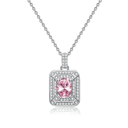 MuShan Jewelry 925 Sterling Silver Necklace Pendant Chain HCD Diamonds Best Friend Gift Bridal Jewelry Women Necklaces Jewelry