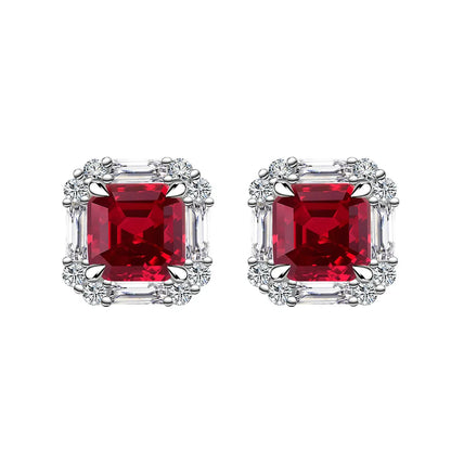 MUSHAN Brand Jewelry 2023 New 6*6mm Asche Square Sugar Stud Earrings For Women S925 Pure Silver Ear Jewelry Fashionable