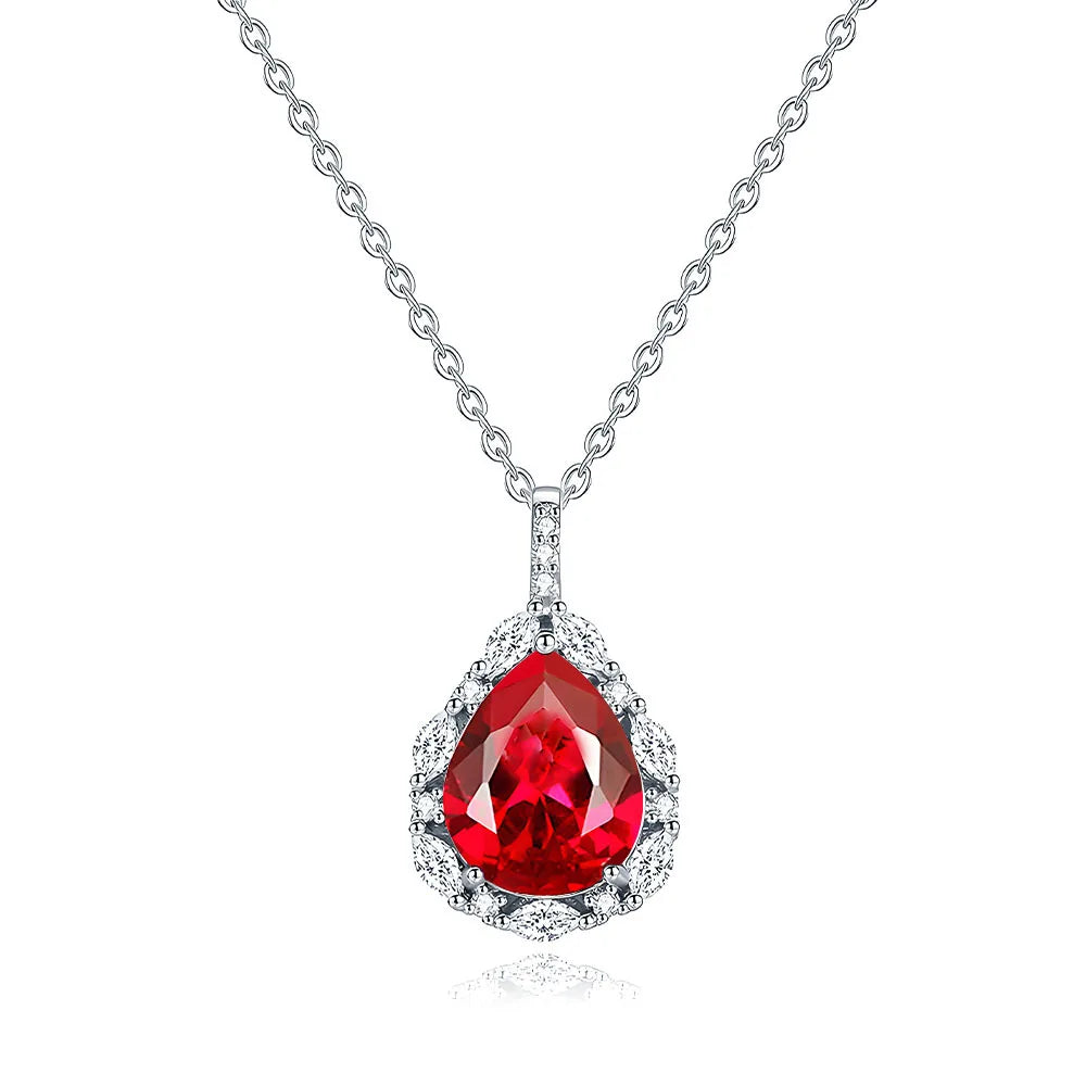 MuShan Jewelry 925 Sterling Silver Necklace Pendant Chain HCD Gemstones Christmas Gift Girlfriend Gift Women Necklaces Jewelry