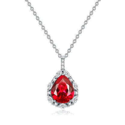 MuShan Jewelry 925 Sterling Silver Necklace Pendant Chain HCD Gemstones Christmas Gift Girlfriend Gift Women Necklaces Jewelry