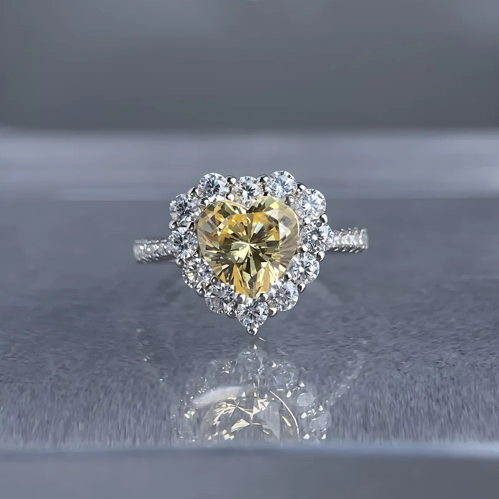 MuShan Jewelry 925 Sterling Silver Ring Wedding Band High Carbon Diamond Party Cocktail Romantic Style Women Rings Fine Jewelry